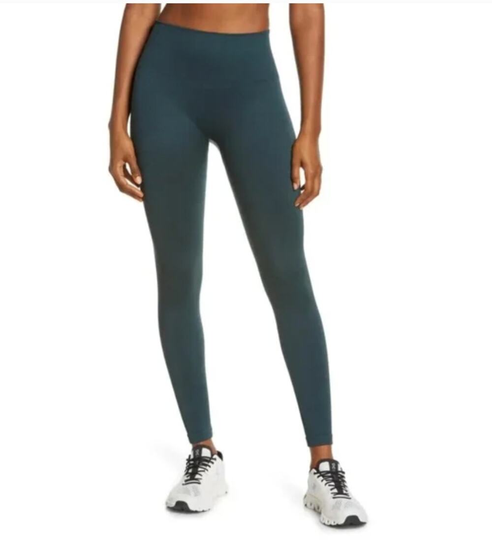 SPANX Look at Me Now Seamless Leggings in Dark Teal // M
